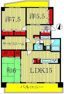 オークスヴィラ【1階】の間取り