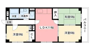 グロリオーサ甲東【2階】の間取り