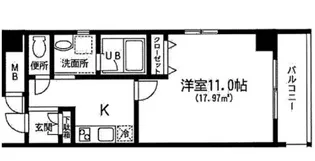 第15フクマルビル【9階】の間取り
