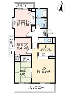 UR小金台【1階】の間取り