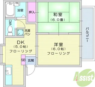 ラ・シャンブル櫻小路【2階】の間取り