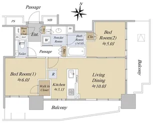 シティタワーズ板橋大山ノースタワー【13階】の間取り