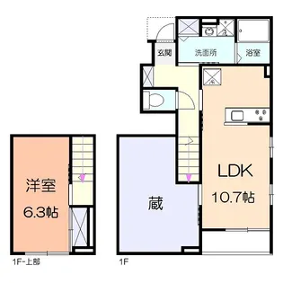 カクト・ユウB【1階】の間取り