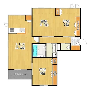 ラムール・ド・センケイ【3階】の間取り