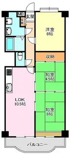 狭山レークハイツ2棟【6階】の間取り