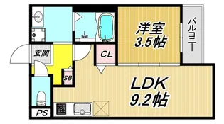 Cosiness(コッジ―ネス)尼崎【1階】の間取り