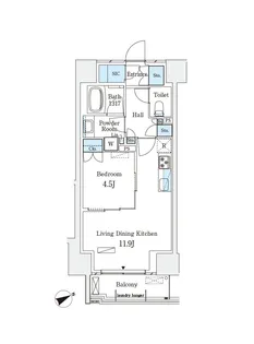 パークナードフィット南青山Garden【4階】の間取り