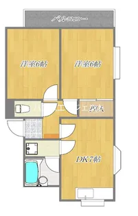 第二田中ハイツ【3階】の間取り