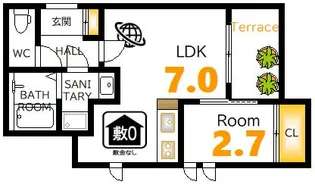 Regalest舟入【3階】の間取り