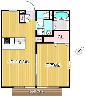 ウイスタリアA【1階】の間取り