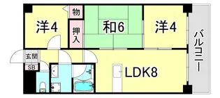 日宝アドニス塩屋【6階】の間取り