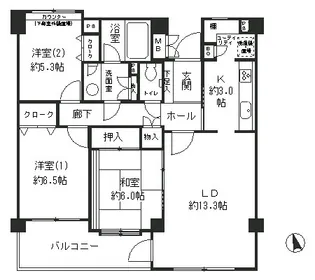 成城ストリームハイツ【2階】の間取り