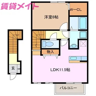 ティンカーベル城山【2階】の間取り