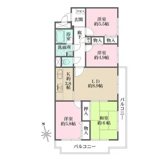 藤和シティコープ東寺尾【4階】の間取り
