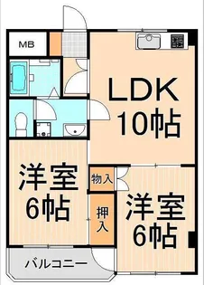 コーポ柳川【2階】の間取り