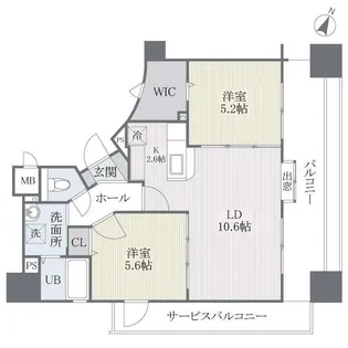 チェントロ・ジャルディーノ【9階】の間取り