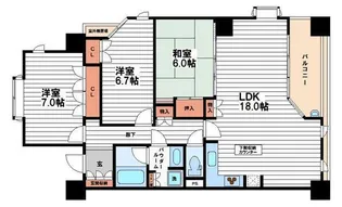 CITY SPIRE夕陽丘【6階】の間取り