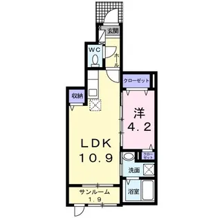カルチェストルッツォ【1階】の間取り