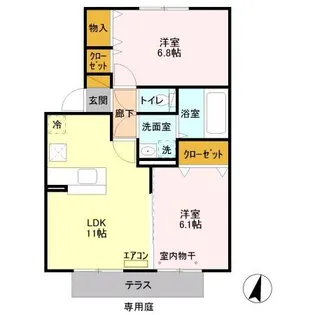カーサ ドマーニ【1階】の間取り