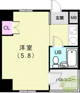 ヴィークル学院前【2階】の間取り