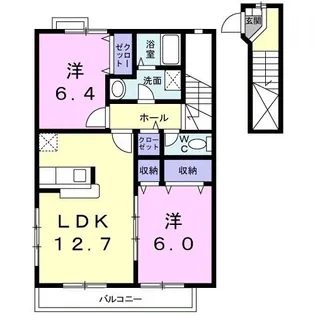 マロンフォレスタB【2階】の間取り
