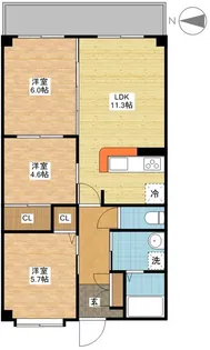 グリシーヌ浦上【9階】の間取り