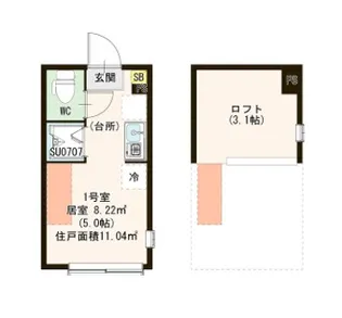 ハーモニーテラスルクス千川【1階】の間取り