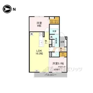 T-residence楠葉【2階】の間取り