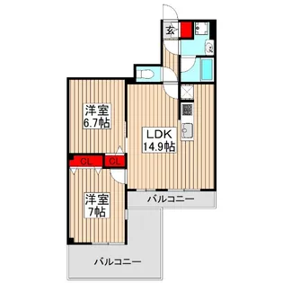 ドゥーエ成増【1階】の間取り