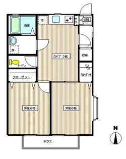 ドミール多摩川B棟【1階】の間取り