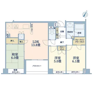 東急ドエル・アルス学芸大学クレディール【4階】の間取り