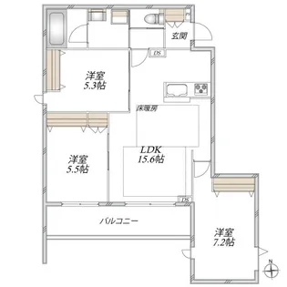 グランソレイユ三鷹【2階】の間取り