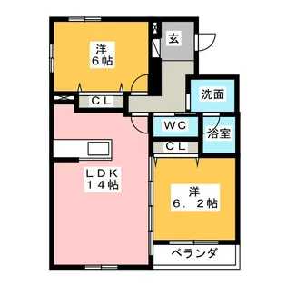 オラシオン千代田【2階】の間取り