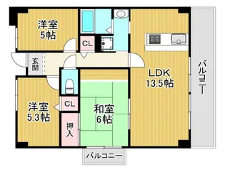 ユンヌ・ホワイエ【6階】の間取り