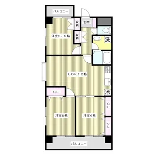 パールハイツミタケ【3階】の間取り