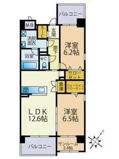 ブレス筑紫通り北【3階】の間取り