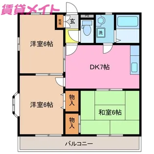 ミノヤトレゾール B棟【2階】の間取り