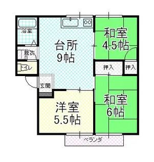 プレジール華浦【1階】の間取り