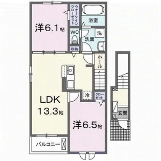 ラピスール【2階】の間取り