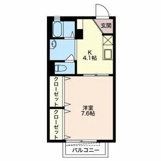 リュミエール中田 B【2階】の間取り