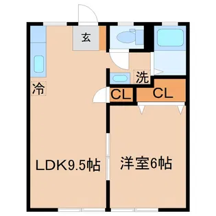 【初期費用5万円】ハイムノムラ B【1階】の間取り