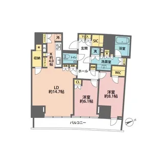 パークコート青山ザ・タワー【17階】の間取り