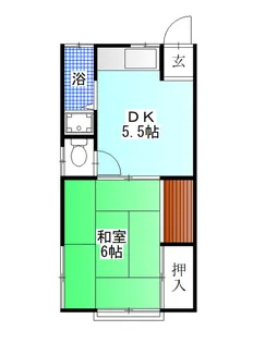 1DKの間取り画像