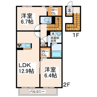 アレイナガーデン【2階】の間取り