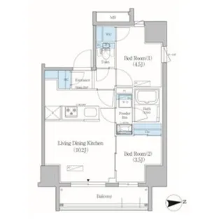 アーバネックス上野元浅草【5階】の間取り