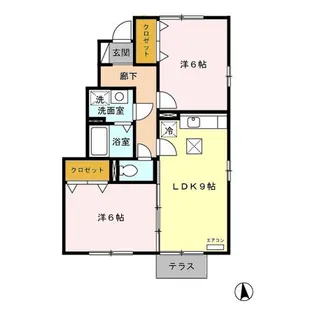 グランメール朝日【1階】の間取り