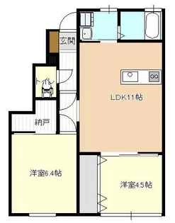 山形県山形市嶋南2【アパート】の間取り