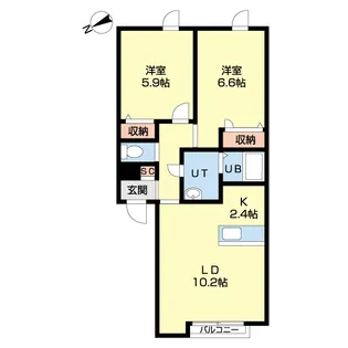 パープルハウス22【1階】の間取り