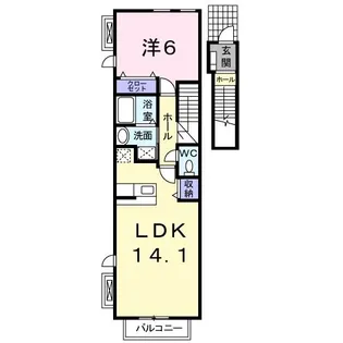 1LDKの間取り画像