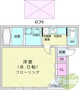 グリーンリーブス五橋【2階】の間取り